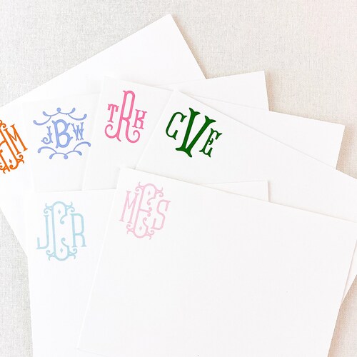 Personalized Stationary Monogram Stationary Monogrammed Note Etsy