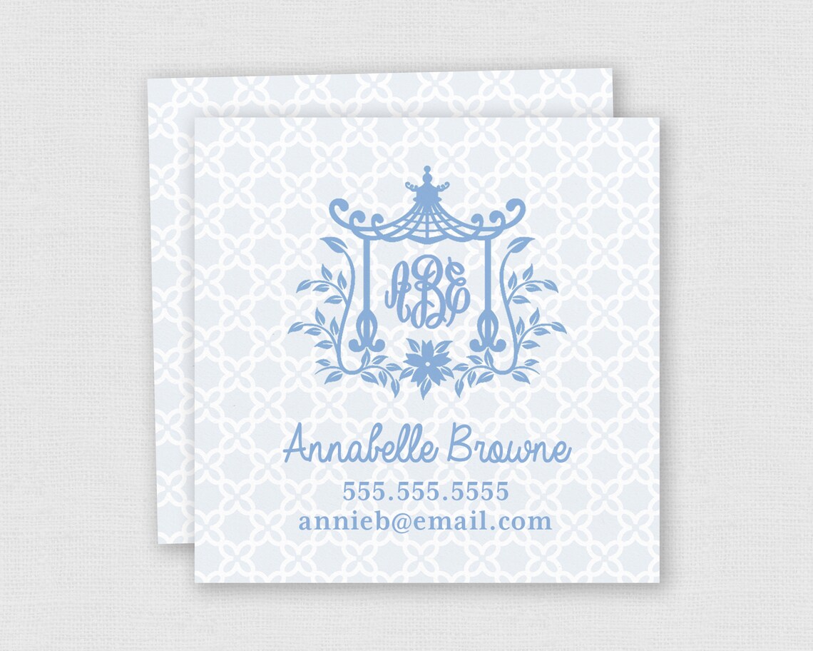 Monogram Calling Cards Women Business Cards Square Business Etsy