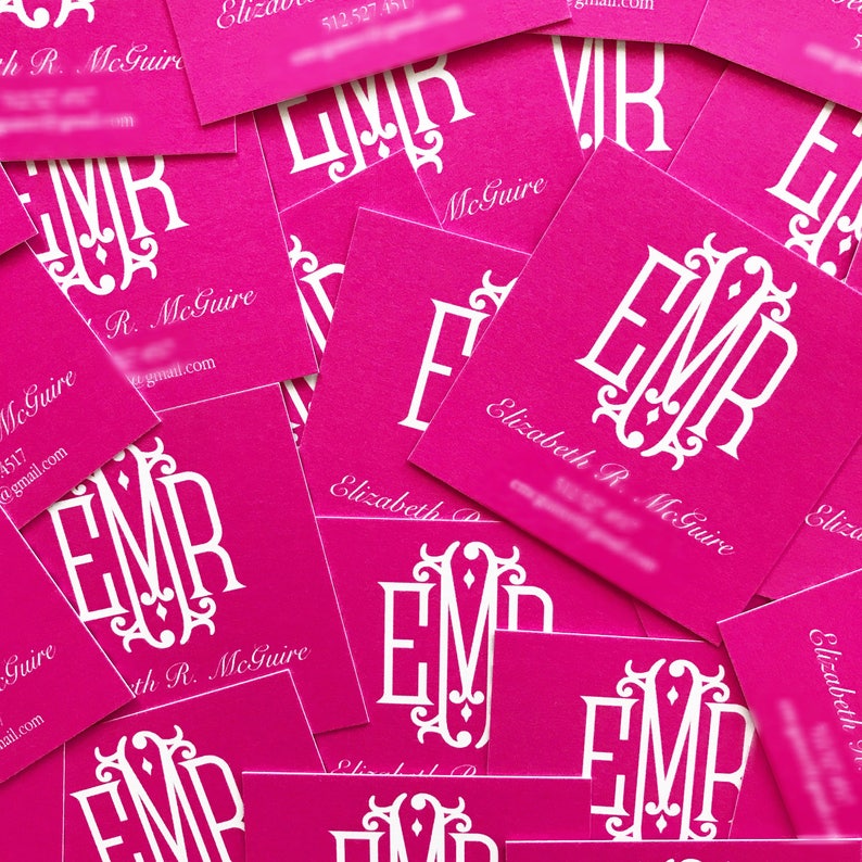 Monogram Calling Card Personalized Calling Card Custom Etsy Monogram Calling Card Personalized Calling Card Custom Etsy