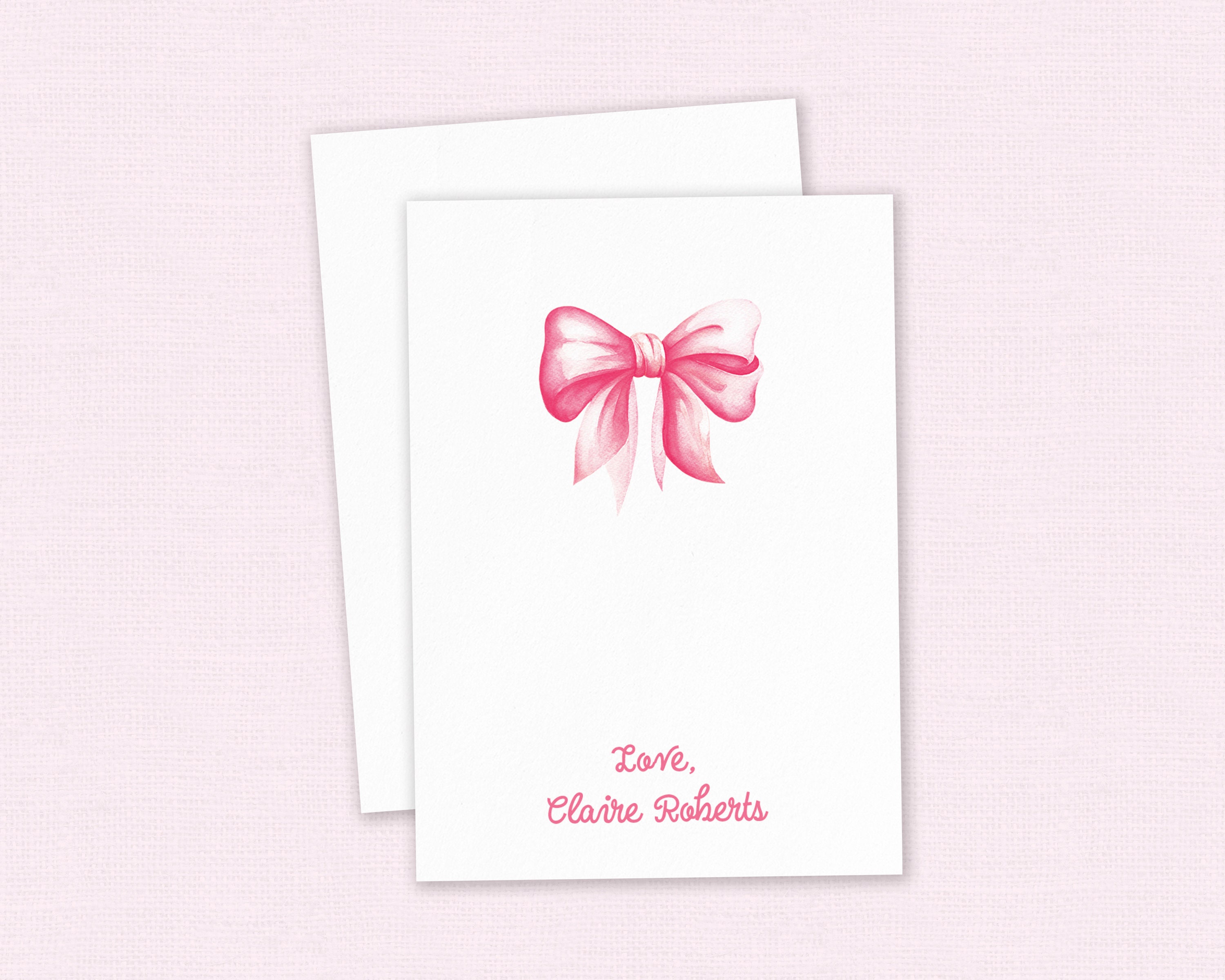Personalized Gift Enclosure Cards Pink Bow Enclosure Card Etsy