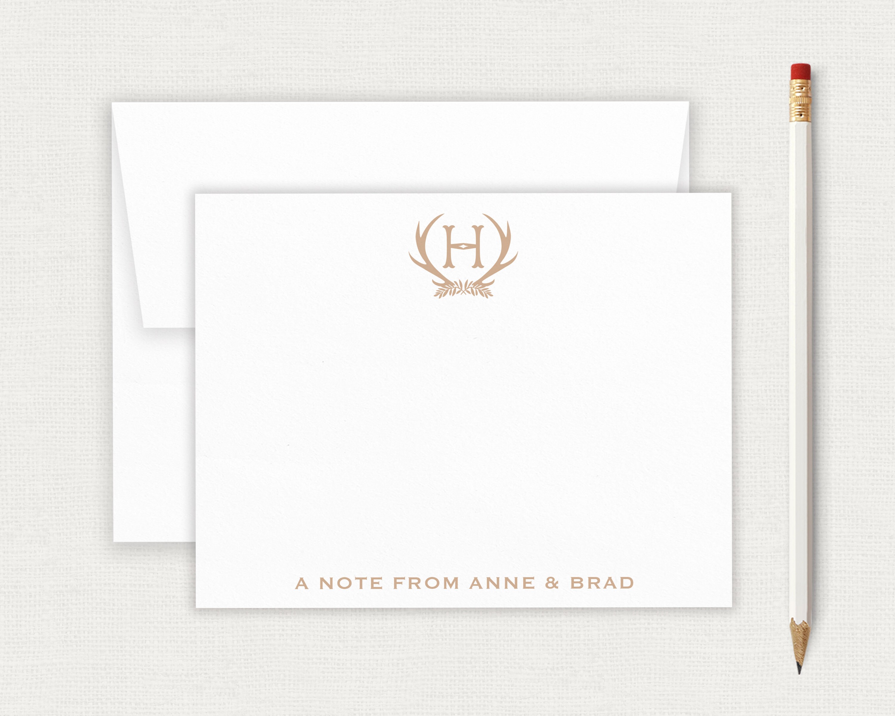 Personalized Stationery Set for Women Pretty Flat Note Cards