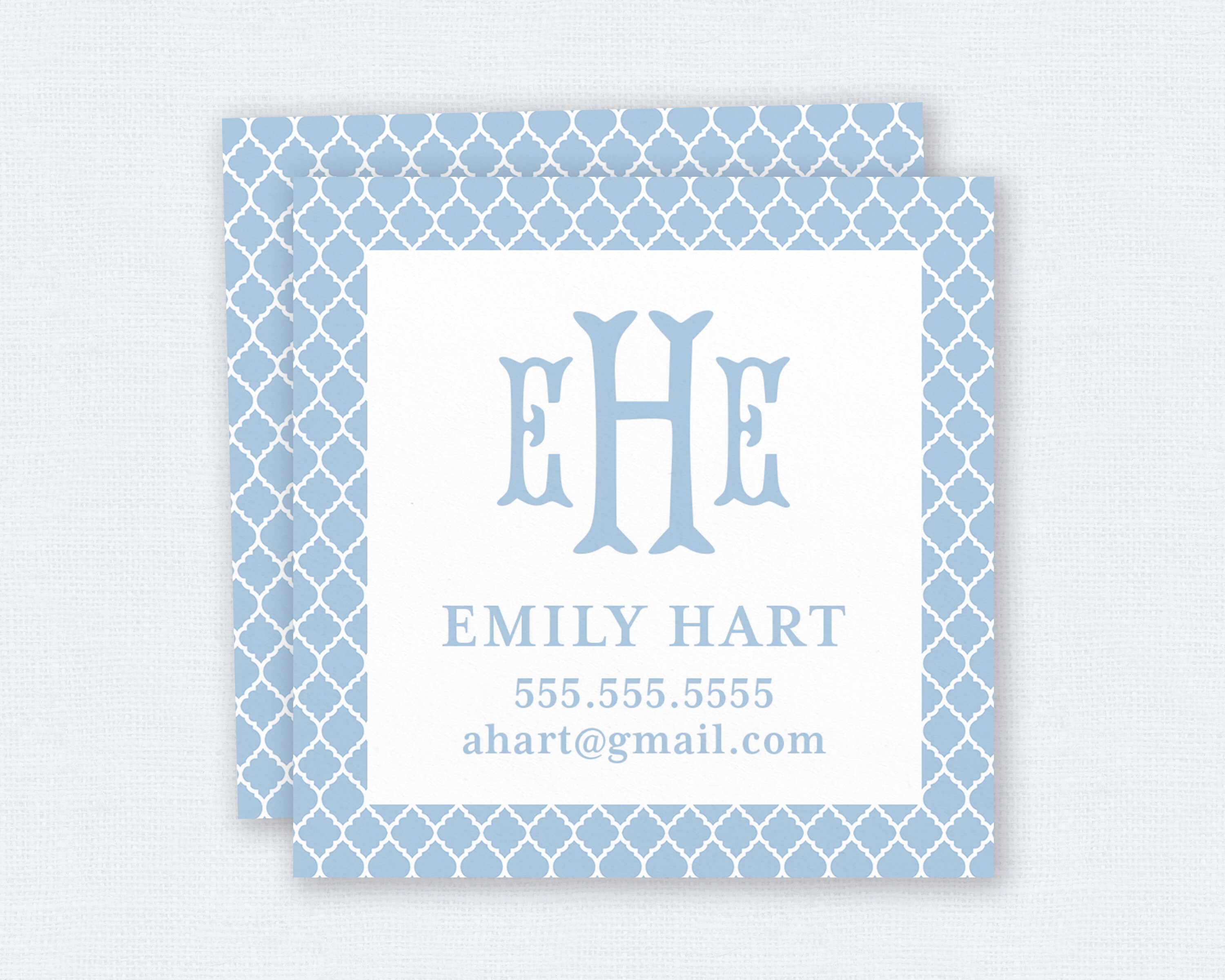 Monogrammed Calling Cards Personalized Business Cards Square Etsy