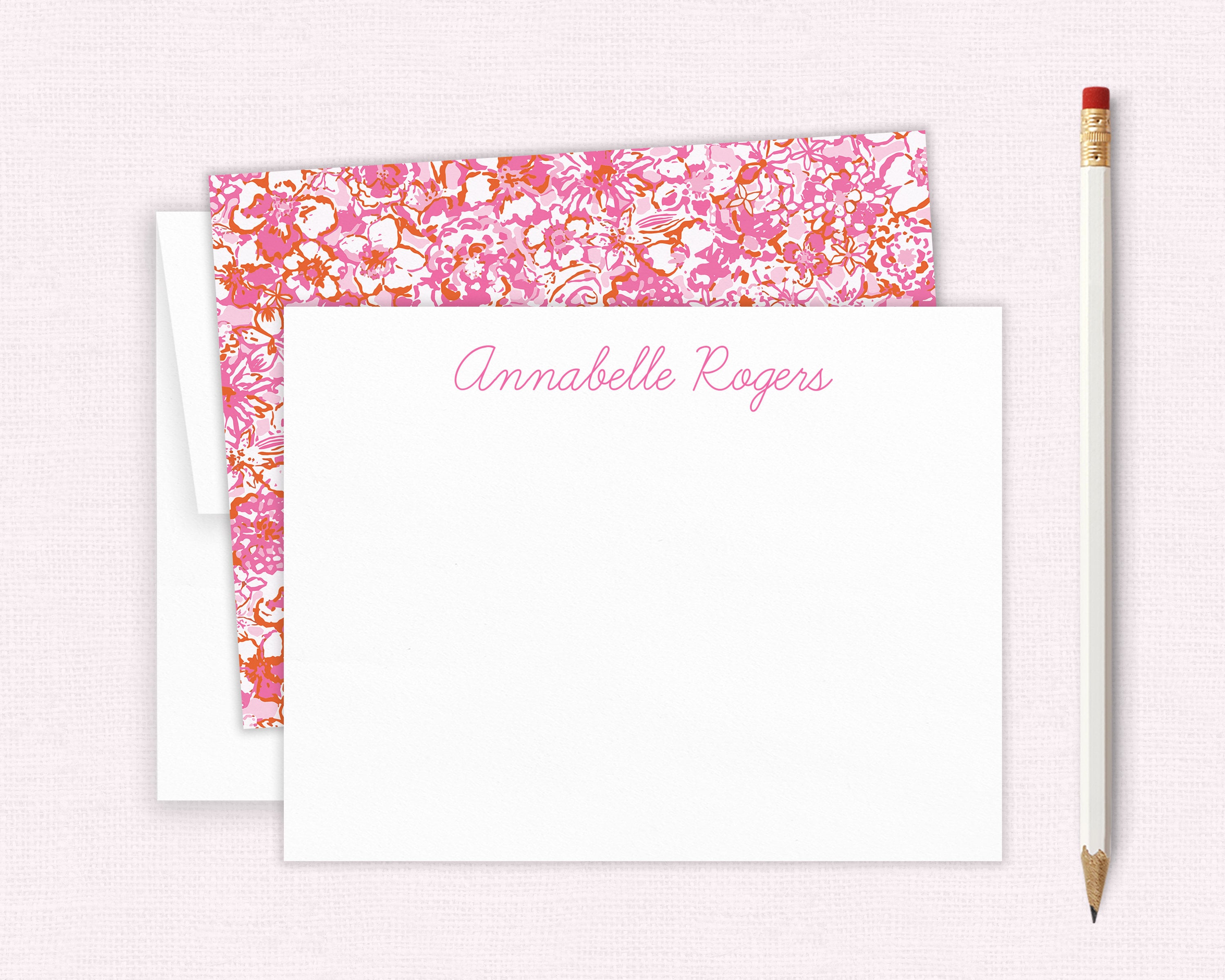 Personalized Stationery Preppy Floral Stationary Set for | Etsy