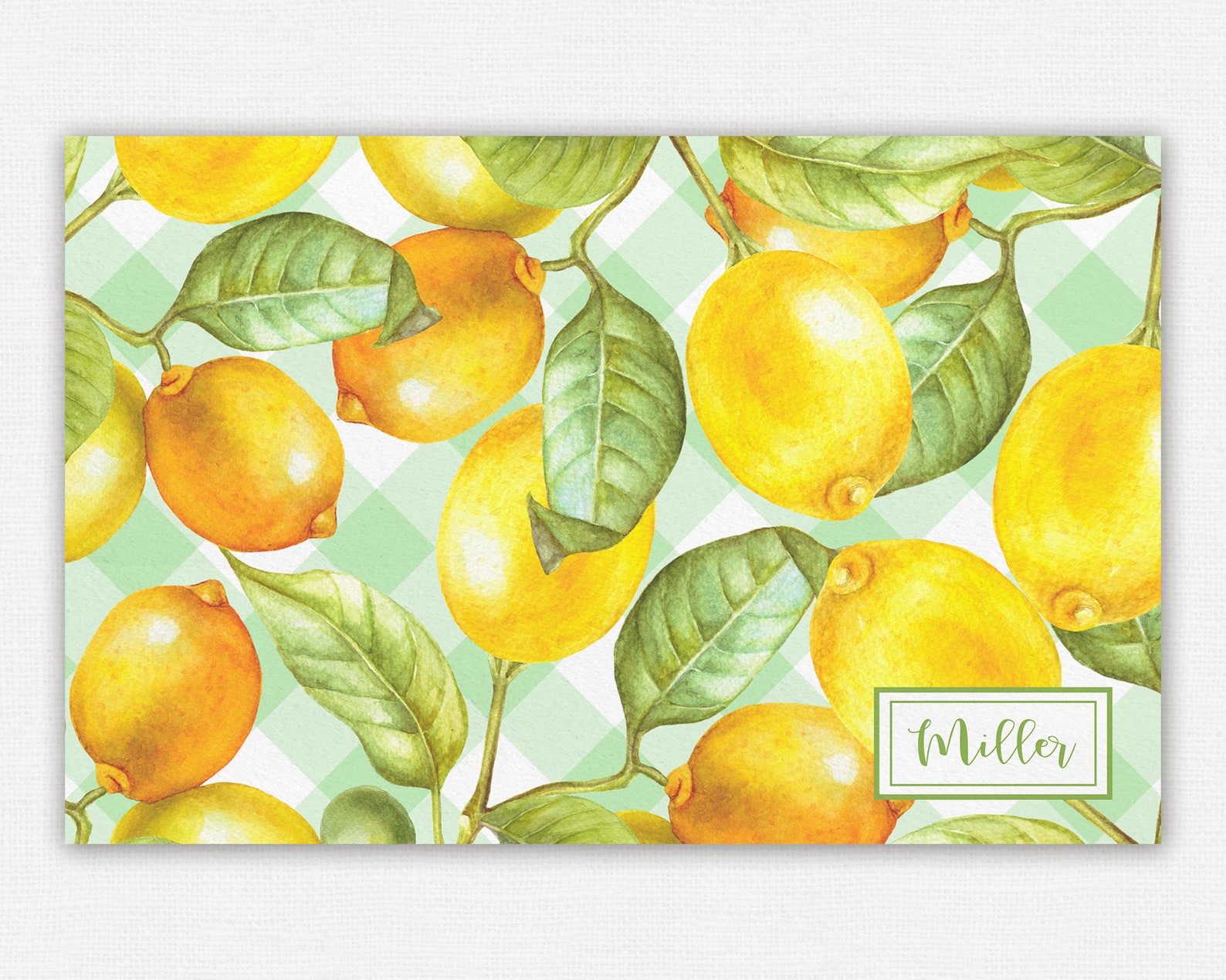 Personalized Paper Placemats Lemon Placemats Summer Table Etsy