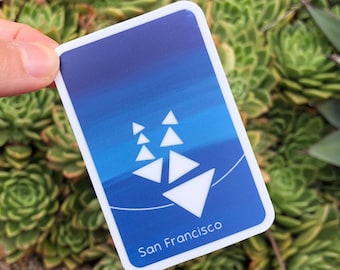 San Francisco Commuter Sticker: Waterproof Vinyl Decal (3" x 2")