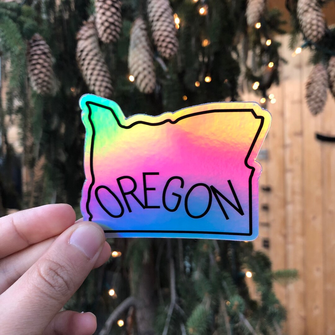 Oregon Holographic Sticker Weatherproof Outdoor Vinyl 2.46 X 3 - Etsy
