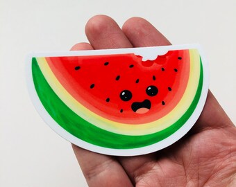 Watermelon Smiling Sticker 3" x 1.9"