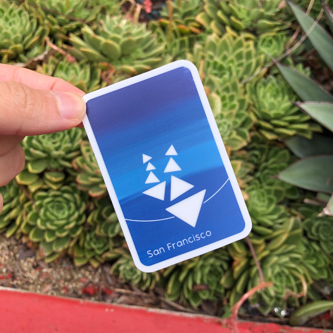 Commuter Card San Francisco Location, Water Bottle Sticker Laptop