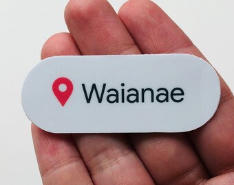 Waianae Location, Water Bottle Sticker Laptop Stickers Decal Small Gifts Dimensions 2.25" x .87"