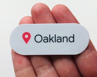 Oakland Location, Water Bottle Sticker Laptop Stickers Decal Small Gifts Dimensions 2.25&quot; x .87&quot;