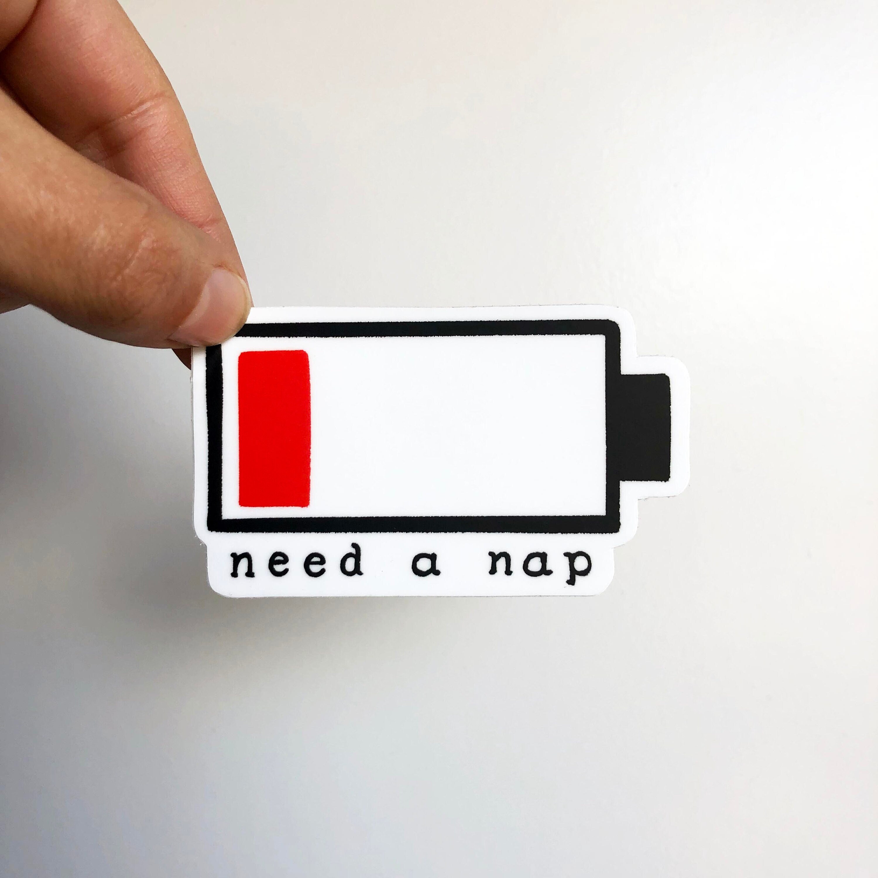 Low Battery Need a Nap Sticker Waterproof  3"x 1.75"