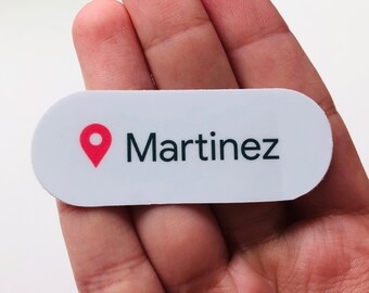 Martinez Location, Water Bottle Sticker Laptop Stickers Decal Small Gifts Dimensions 2.25" x .87"