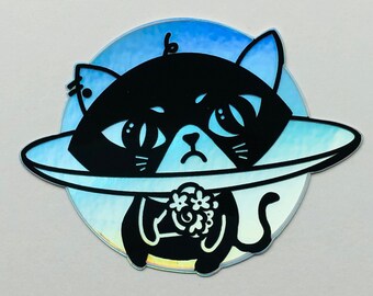 Kitty in a Cone Sticker 3" x 2.3"