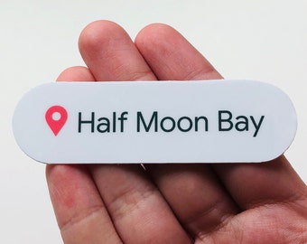 Half Moon Bay Sticker: Waterproof Vinyl Decal for Laptop, Water Bottle