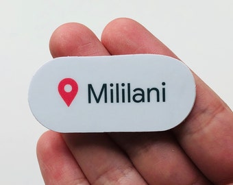 Mililani Location, Water Bottle Sticker Laptop Stickers Decal Small Gifts Dimensions 1.95" x .87"