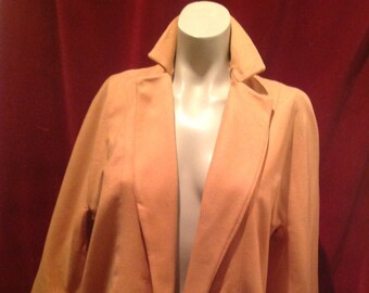 1950s Wool Swing Jacket / Orange 1950s 2 Pockets Swing Jacket / 3/4 Lenght Seeves.