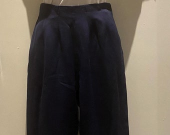 1950s Cigarette pants / 50s Navy blue cigarette pants - Small.