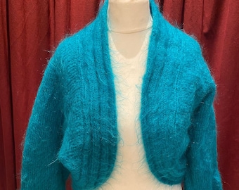 boléro vintage en mohair pour dames vertes