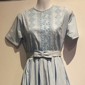 1950s-60s Day Dress Cotton /  Vintage Ladies Dress