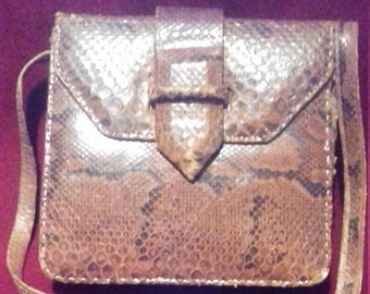 1930s/ 40s Vintage Snake Skin Shoulder Handbag / Purse
