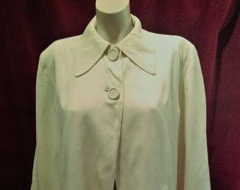 1940s / 50s Gaberdine Ladies Swing Jacket /  Yellow Vintage Rayon Jacket