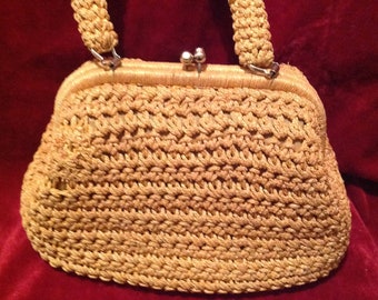 1950s Vintage Ladies Handbag / Purse / Woven Handbag / Style by - Lightson Hubband
