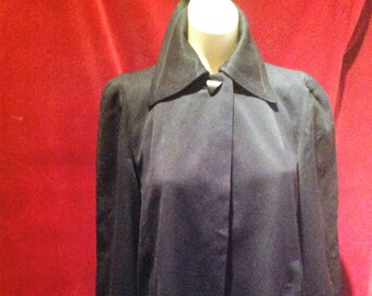 1940s - 50s Gaberdine Ladies Swing Jacket / Navy Blue 50s Western Swing Jacket