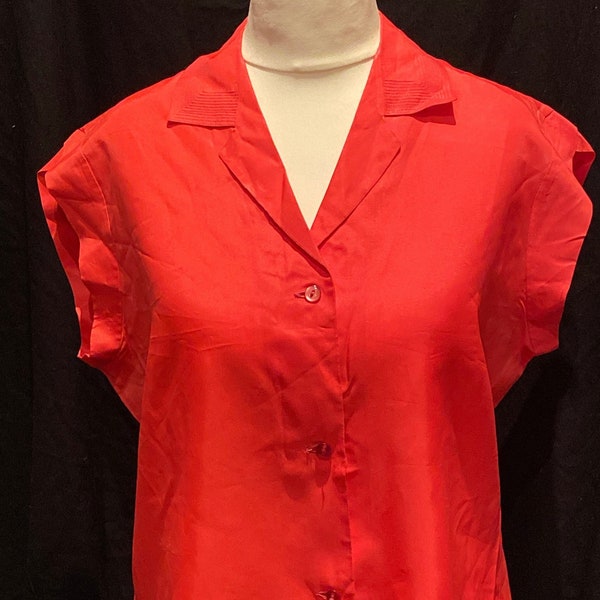 1950s Vintage Ladies Blouse / 50s Pink Ladies blouse / Label-