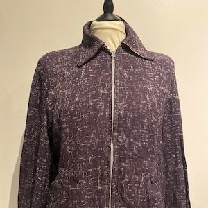 1940s -50s Original Reversible Rayon / Gaberdine Flecked Jacket/ small  /