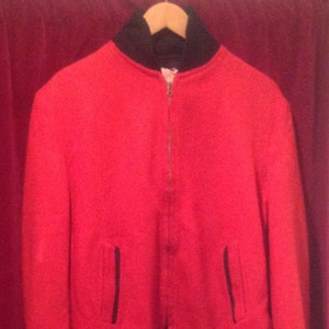 1950&#39;s Jacket / Wool Red Jacket / label - Outdoor made in Toronto