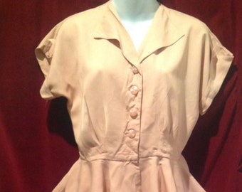 1940s /1950s  2 piece PINK Gaberdine Ladies Suit.