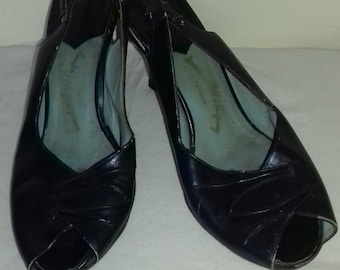 1950s Original Ladies shoes / 50s Peep Toe - Slingback Ladies Shoes