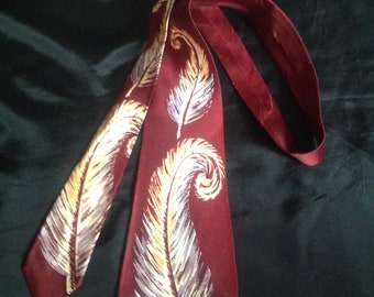 1940s / 50s Vintage Men's Rayon Neck Tie / Cravat Rayon - make - Pilgrim Cravats