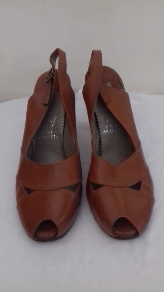 1940s- 50s Original Vintage Ladies Leather shoes … - image 10