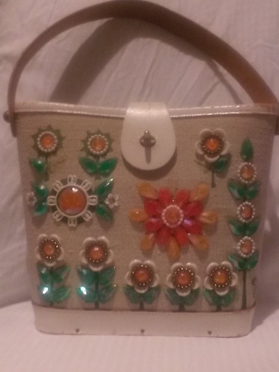 1950s Enid Collins Vintage Bucket Bag. / 50s Vinta