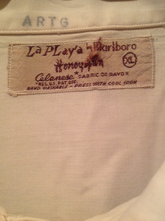 1940s - 50s Vintage Rayon Bowling Shirt / Size - Extra Large