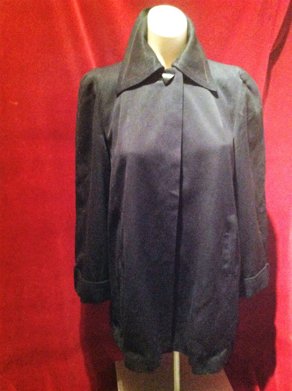 1940s - 50s Gaberdine Ladies Swing Jacket / Navy B
