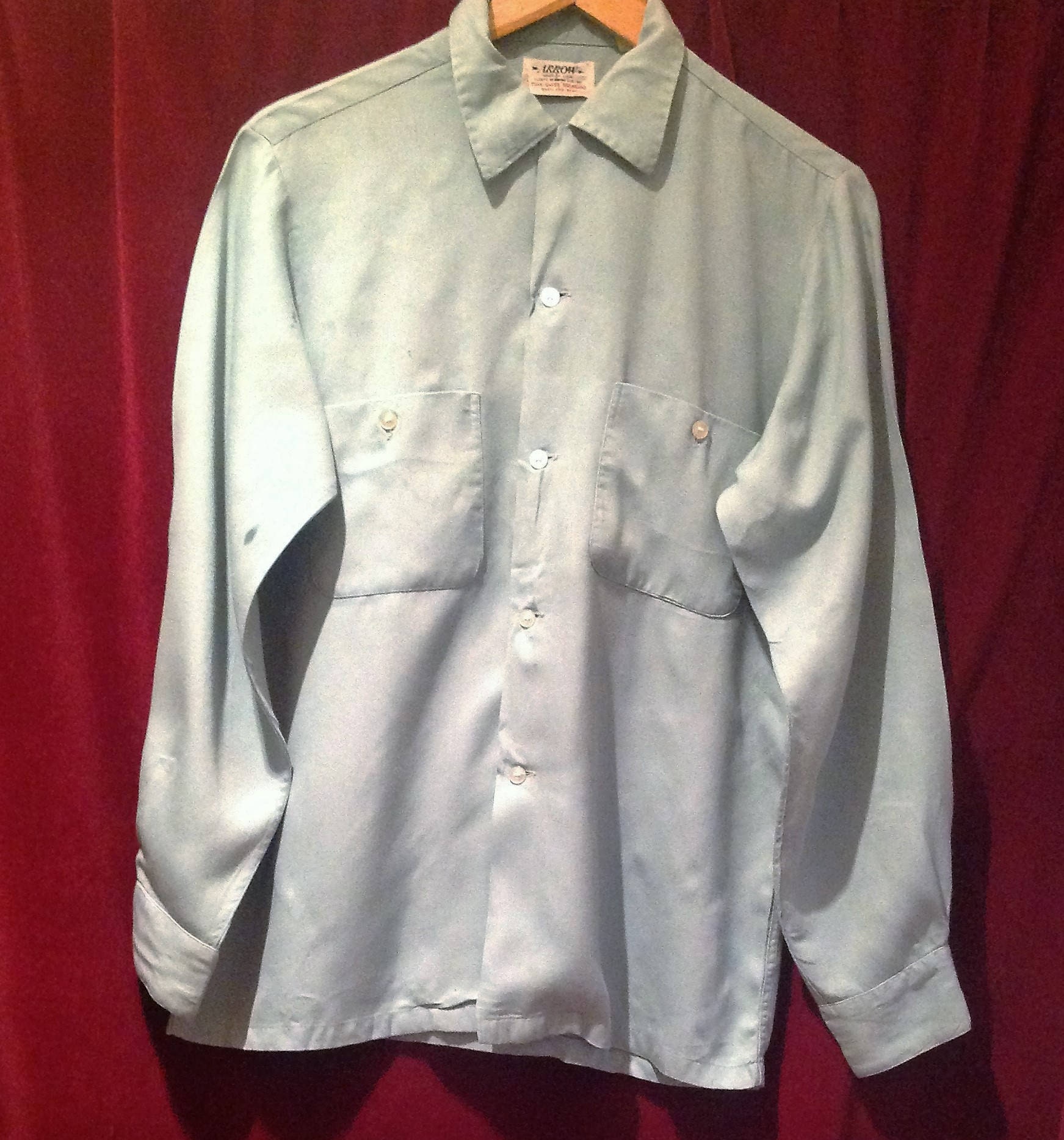 Vintage S/S Loop Collar Rayon Shirt [ARROW] [Late 1950s