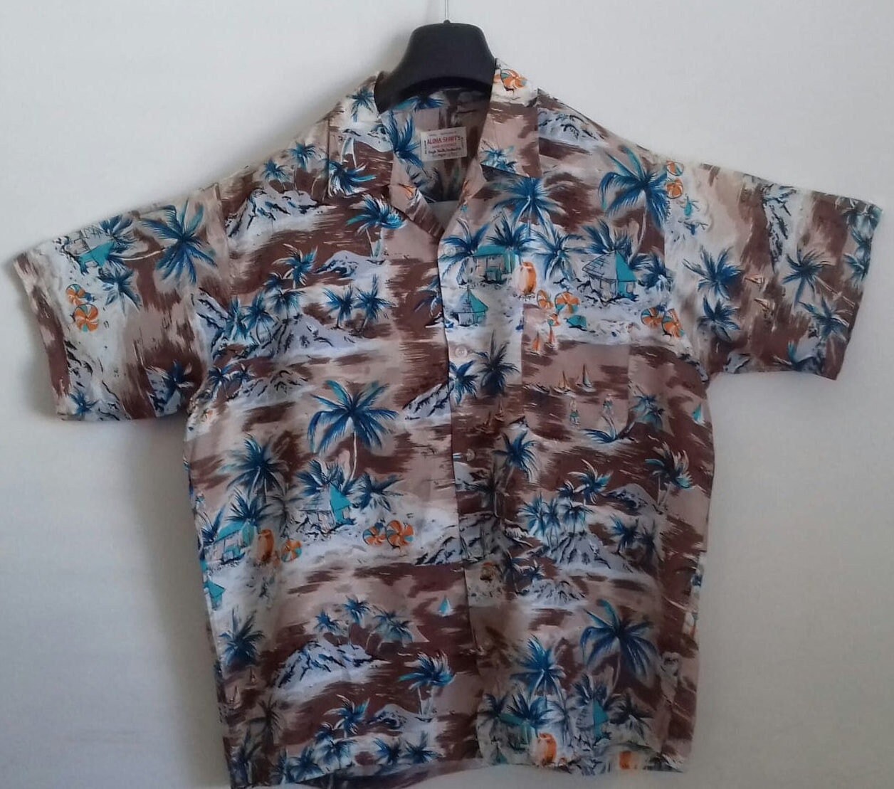 1940s -50s Rare Vintage Rayon Hawaiian Shirt / RARE 40s Hawaiian 