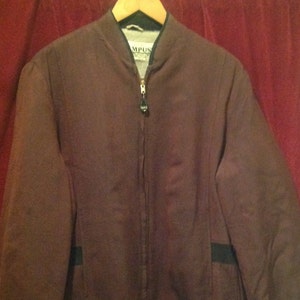 1940s - 50&#39;s Rayon Jacket with a Wool lining / Label  - Campus USA.