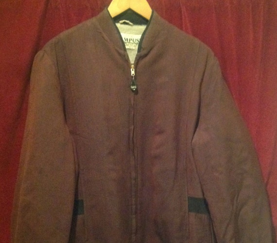 1940s - 50's Rayon Jacket With a Wool Lining / Label