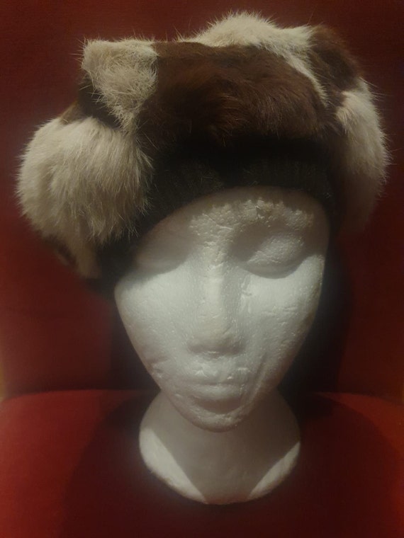 Vintage Real Fur Hat / Vintage Real Fur Beret - Etsy display picture 3