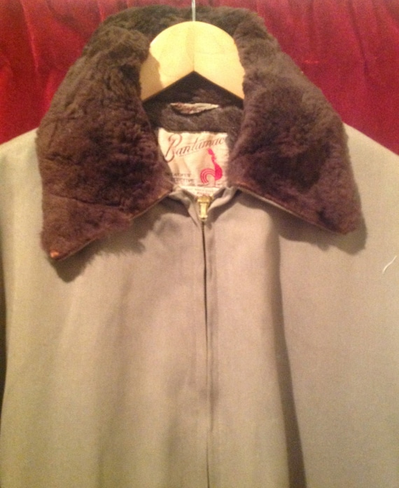 1940s - 50's Rayon - Gaberdine Jacket / Label - Bantamac - NY