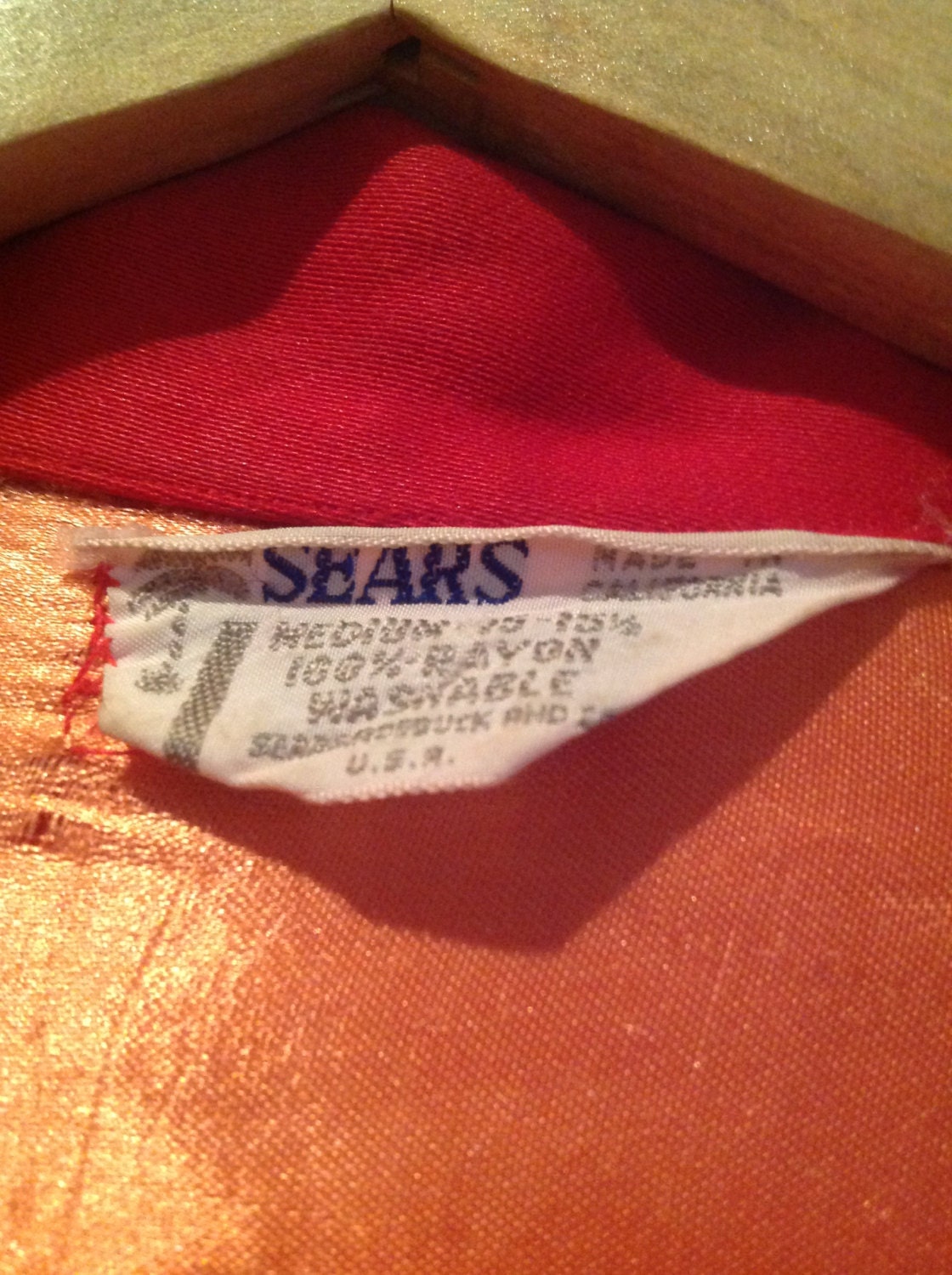 Vintage 1940s - 50s Red Rayon Shirt / M /SEARS Made in the Vintage 1940s - 50s Red Rayon Shirt / M /SEARS Made in the