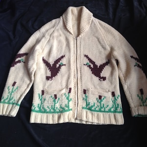 1950s VINTAGE COWICHAN SWEATER / Jumper Jacket / Sweater