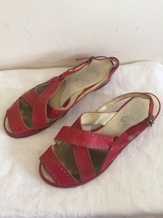 1940s /50s Original Ladies shoes with Fantastic S… - image 7