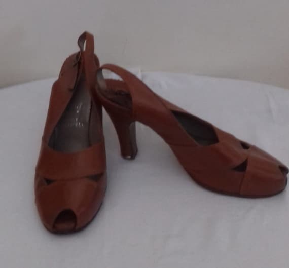 1940s- 50s Original Vintage Ladies Leather shoes /