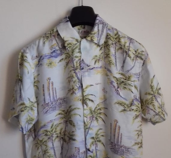 50s Hawaiian Shirt / Rayon Vintage Shirt / Label - ALOHA. - Etsy