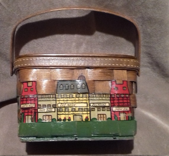 1940s / 50s Wooden Bag / Purse / 50s Vintage Baske