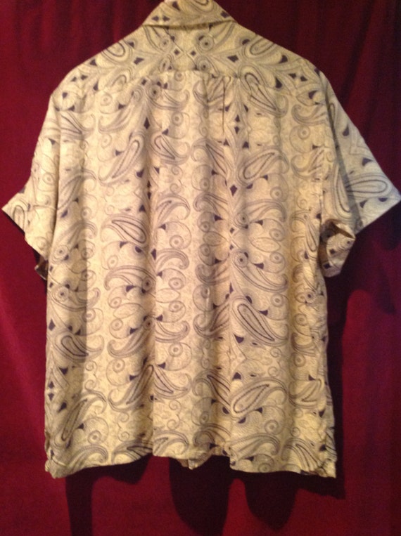 1940s -50s Vintage Silk Rayon Paisley Print RARE / Van Heusen 
